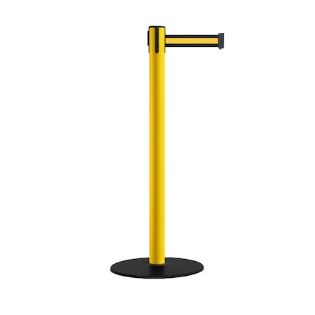 Montour Line Retr. Belt Stanchion, Low Base, 2.5in YLW Post 11' Bk/Y H Belt MSX630-YW-BYH-110